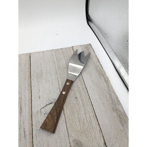 Stainless Steel Salad Server Fork with Wood Handle 7 1/2" Granny - Picture 4 of 8